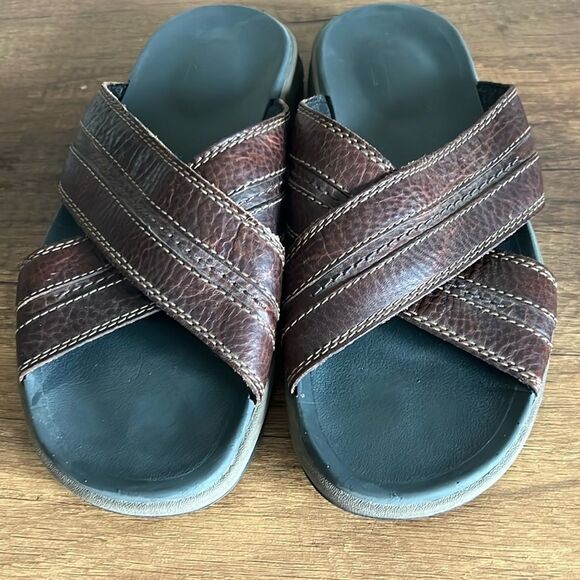 Clarks Brixby Cross Dark Brown Leather Sandals main image 4